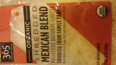 Mexican Blend Organic Monterey Jack Cheese, Organic Sharp Cheddar Cheese, Organic Queso Blanco Cheese & Organic Asadero Cheese, Mexican Blend