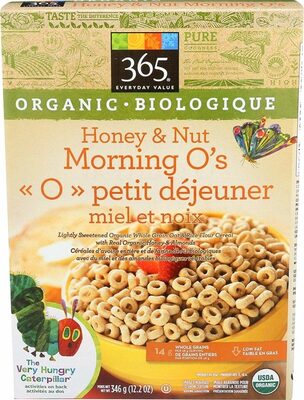 Morning O's Honey Nut Flavored Sweetened Organic Whole Grain Oat Cereal With Real Organic Honey, Morning O's Honey Nut