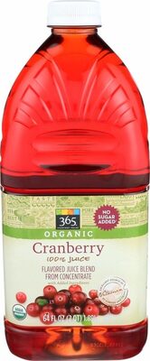 Cranberry Flavored Organic Apple Juice, Cranberry