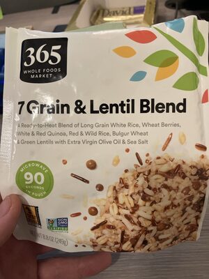 7 Grain & Lentil Blend A Ready-To-Heat Blend Of Long Grain White Rice, Wheat Berries, White & Red Quinoa, Red & Wild Rice, Bulgur Wheat & Green Lentils With Extra Virgin Olive Oil & Sea Salt, 7 Grain & Lentil Blend