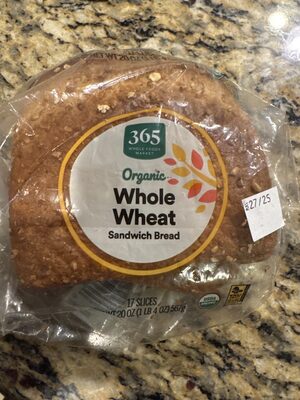 Whole Wheat Organic Sandwich Bread, Whole Wheat