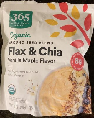 Vanilla Maple Flavor Ground Seed Blend Flax & Chia, Vanilla Maple