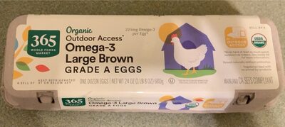 Organic Cage-Free Plus Omega-3 Grade A Large Brown Eggs