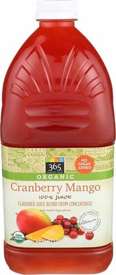 Cranberry Mango Flavored Organic 100% Apple Juice From Concentrate, Cranberry Mango