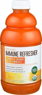 Carrot & Orange With Turmeric Flavored Organic Juice Blend From Concentrate, Carrot & Orange With Turmeric