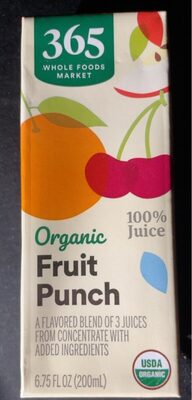 Fruit Punch Flavored 100% Juice Blend Of 3 Juices From Concentrate, Fruit Punch