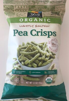 Lightly Salted Pea Organic Snack Crisps, Lightly Salted Pea