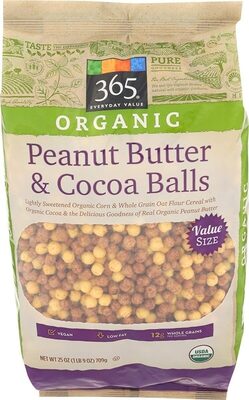 Peanut Butter & Cocoa Organic Balls, Peanut Butter & Cocoa