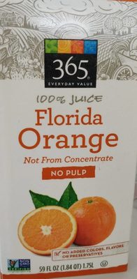 Orange No Pulp 100% Juice, Orange