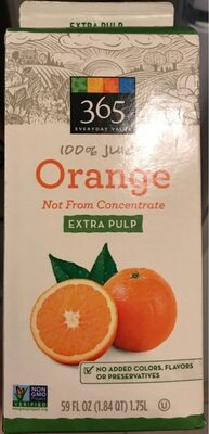 100% Orange Extra Pulp Juice Not From Concentrate, Orange