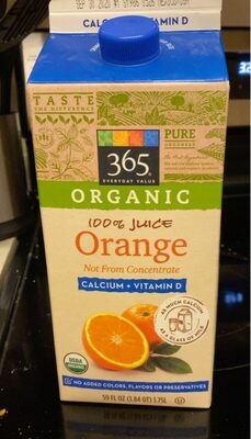 Orange Organic 100% Juice, Orange