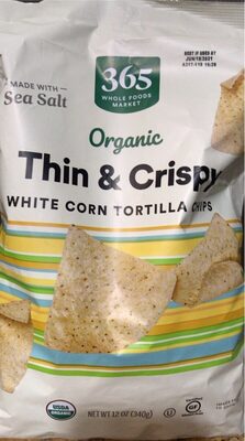 Thin & Crispy White Corn Tortilla Chips Made With Sea Salt, Thin & Crispy With Sea Salt