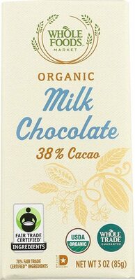 Organic 38% Cacao Milk Chocolate