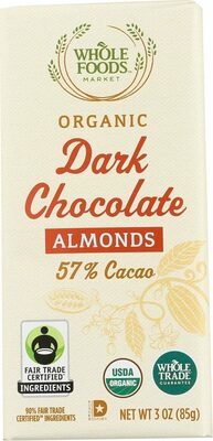 57% Cacao Almonds Dark Chocolate, Almonds