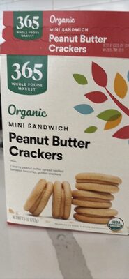 Peanut Butter Organic Mini Sandwich Crackers, Peanut Butter