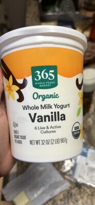 Vanilla Organic Whole Milk Yogurt, Vanilla