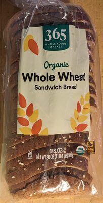 Whole Wheat Organic Sandwich Bread, Whole Wheat
