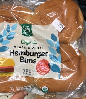 Classic White Organic Hamburger Buns, Classic White
