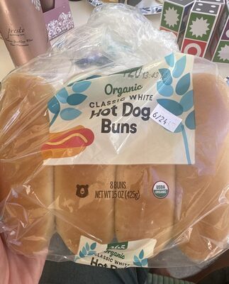 Organic Classic White Hot Dog Buns, Classic White