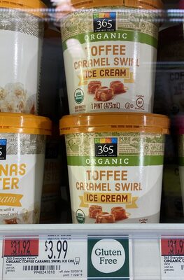 Toffee Caramel Organic Ice Cream, Toffee Caramel