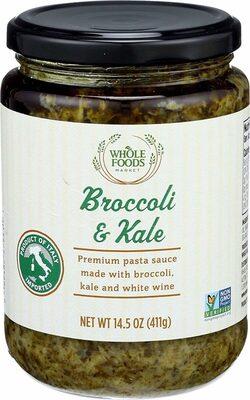 Premium Pasta Sauce Made With Broccoli, Kale And White Wine, Broccoli & Kale
