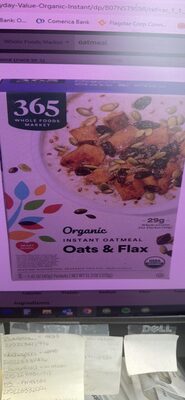 Oats & Flax Organic Instant Oatmeal, Oats & Flax