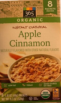 Apple Cinnamon Flavored Instant Oatmeal, Apple Cinnamon