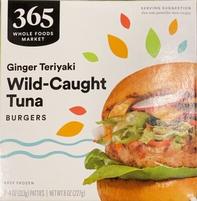 Ginger Teriyaki Wild-Caught Tuna Burgers Patties, Ginger Teriyaki