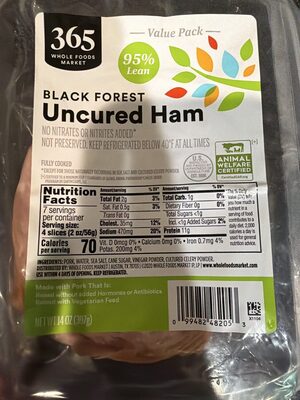Black Forest 95% Lean Uncured Ham, Black Forest
