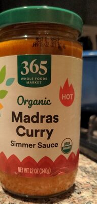 Hot Organic Madras Curry Simmer Sauce, Hot