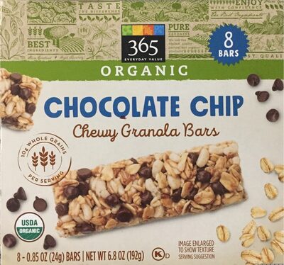 Chocolate Chip Organic Chewy Granola Bars, Chocolate Chip