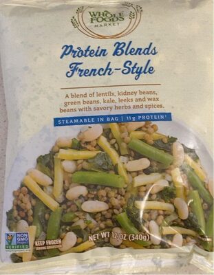 French-Style Protein Blends A Blend Of Lentils, Kidney Beans, Green Beans, Kale, Leeks And Wax Beans With Savory Herbs And Spices., French-Style
