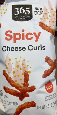 Hot Spicy Cheese Flavored Corn Snack Curls, Hot Spicy Cheese
