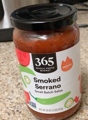 Smoked Serrano Medium Small Batch Salsa, Smoked Serrano