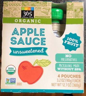 Unsweetened Organic Applesauce, Unsweetened