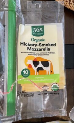Hickory-Smoked Low-Mozzarella Part-Skim Mozzarella Cheese Slices, Hickory Smoked Mozzarella