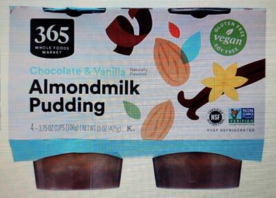 Chocolate & Vanilla Flavored Almondmilk Pudding, Chocolate & Vanilla