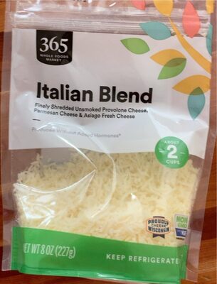 Italian Blend Finely Shredded Unsmoked Provolone Cheese, Parmesan Cheese & Asiago Fresh Cheese, Italian Blend