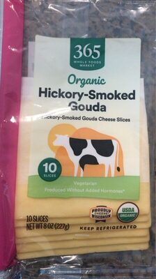 Hickory-Smoked Gouda Organic Cheese Slices, Hickory-Smoked Gouda