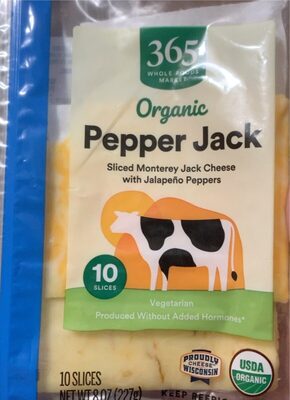 Pepper Jack Sliced Monterey Jack Cheese With Jalapeno Peppers, Pepper Jack