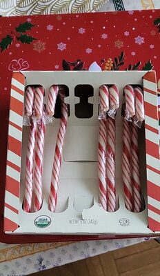 Peppermint Flavored Organic Candy Canes, Peppermint