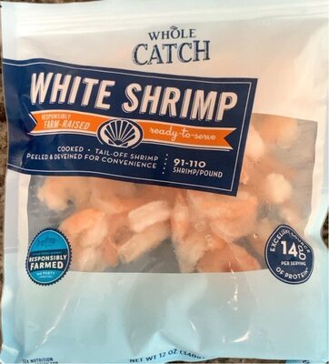 Peeled & Deveined, Tail-Off Cooked White Shrimp