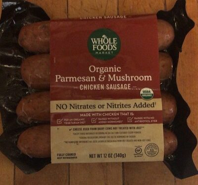 Parmesan & Mushroom Organic Chicken Sausage, Parmesan & Mushroom
