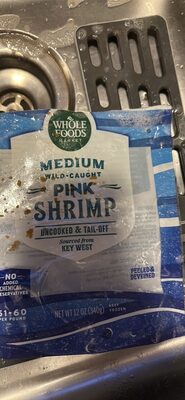 Wild Caught Medium Uncooked & Tail-Off Pink Shrimp