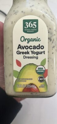 Avocado Organic Greek Yogurt Dressing, Avocado