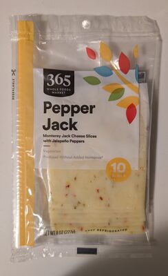 Pepper Jack Monterey Jack Cheese Slices With Jalapeno Peppers, Pepper Jack