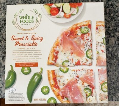 Sweet & Spicy Prosciutto Wood-Fired Neapolitan-Style Crust Topped With Tomato Sauce Plus A Light Layer Of Savory Smoked Provolone Sauce With A Touch Of Honey, Generously Finished With Mozzarella, Slivered Jalapeno And Thin-Sliced Prosciutto Wood-Fired Piz