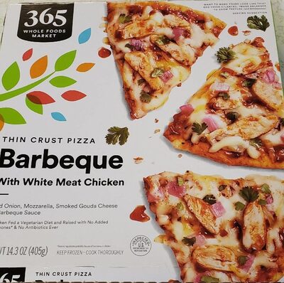Red Onion, Mozzarella, Smoked Gouda Cheese & Barbeque Sauce With White Meat Chicken Thin Crust Pizza, Barbeque