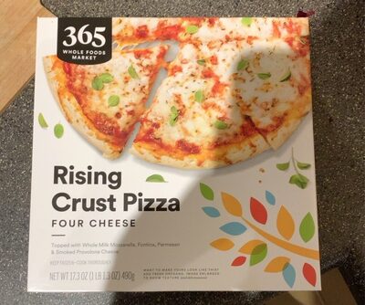 Four Cheese Topped With Whole Milk Mozzarella, Fontina, Parmesan & Smoked Provolone Cheese Rising Crust Pizza, Four Cheese