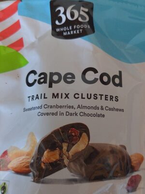 Cape Cod Sweetened Cranberries, Almonds & Cashews Covered In Dark Chocolate Trail Mix Clusters, Cape Cod
